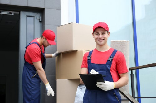 Van loading recyclable boxes for a sustainable removals service