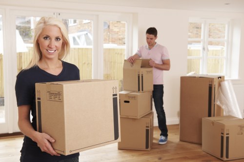 House removals team preparing a move in The Hale
