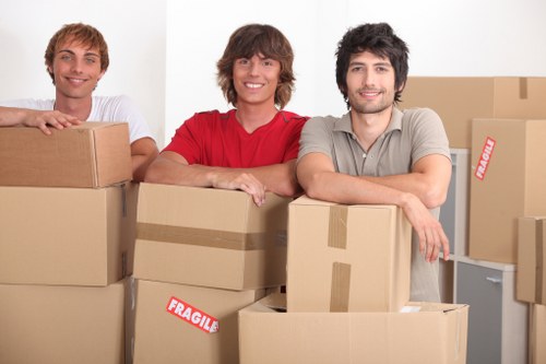 Moving van loaded for a commercial relocation near The Hale
