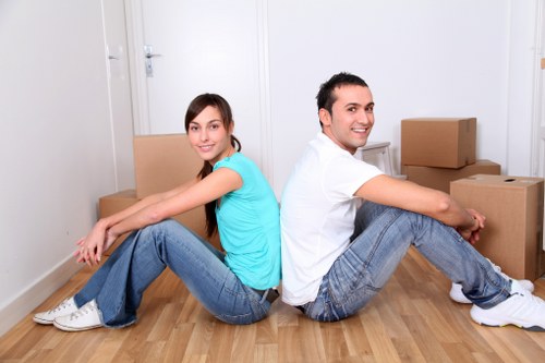 Careful packing and loading for a house move in The Hale