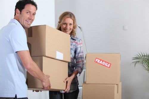 Removal van loading household items for a move in The Hale